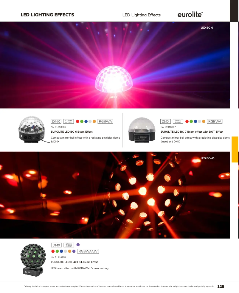 Page 1 de la notice Catalogue Eurolite LED BC-6