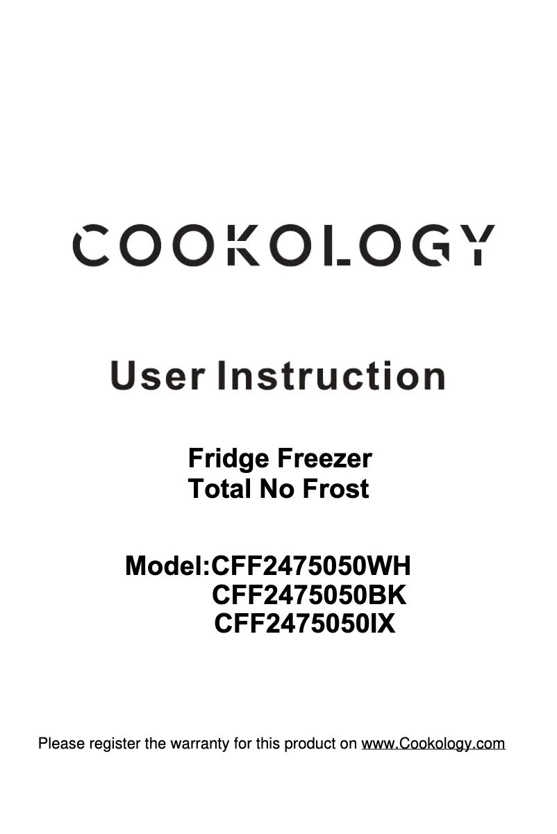 Page n°1 - Manuel utilisateur Cookology CFF2475050WH