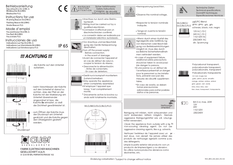 Image de la première page du manuel de l'appareil DLG 827502313