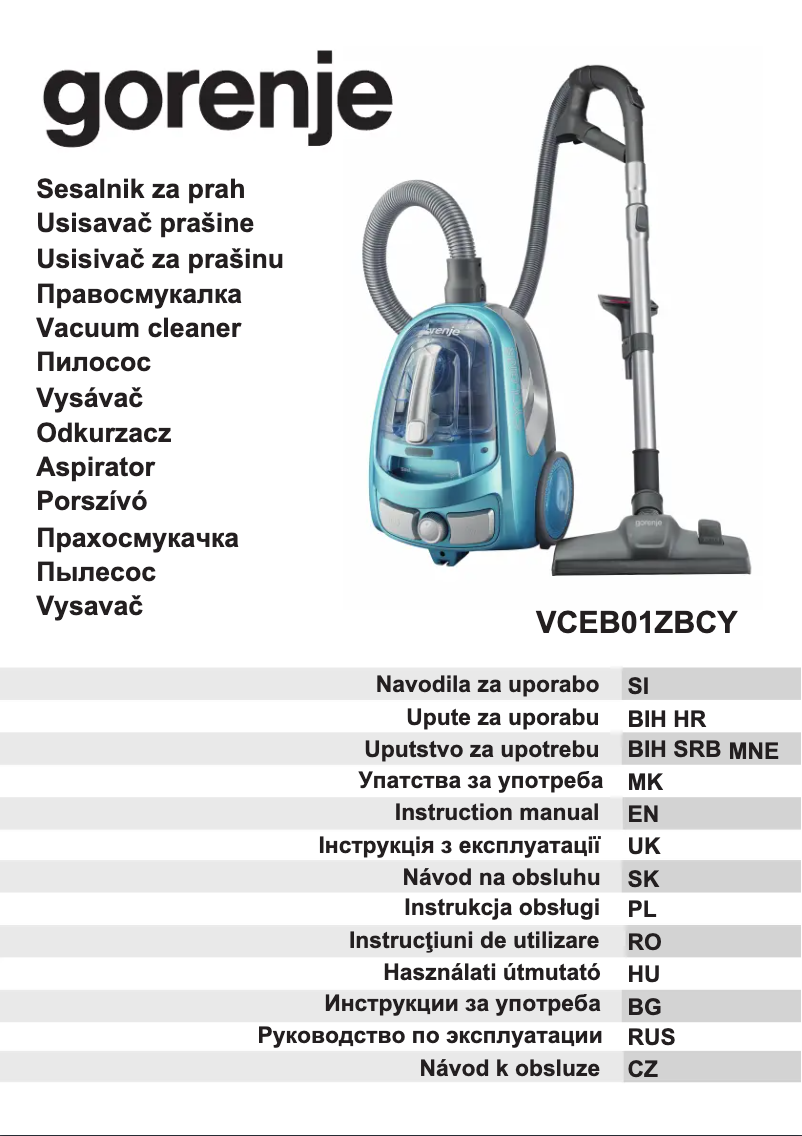 Page n°1 - Manuel utilisateur Gorenje VCEB01ZBCY