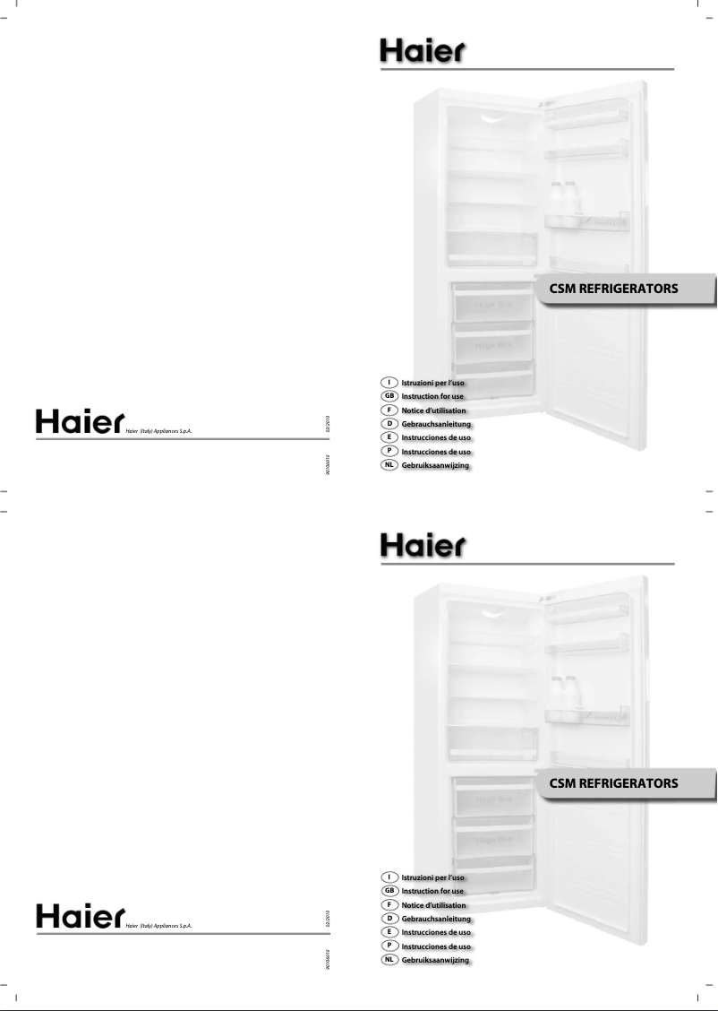 Page n°1 - Manuel utilisateur Haier CSM637CW