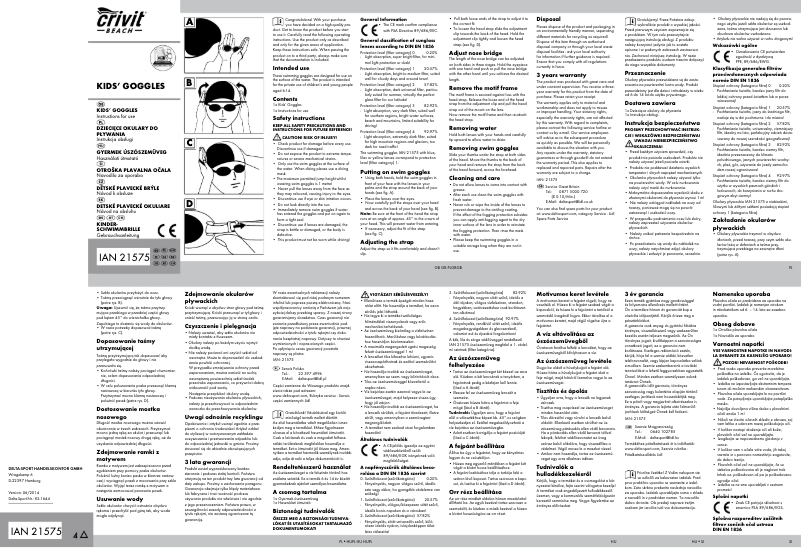 Page 1 de la notice Manuel utilisateur Crivit IAN 21575