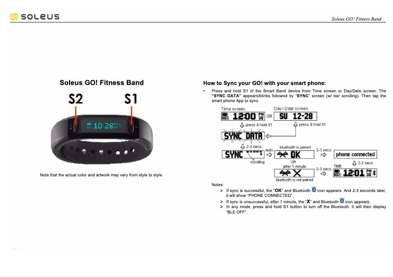 Page n°1 - Manuel utilisateur Soleus Go! SF002