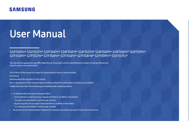 Page n°1 - Manuel utilisateur Samsung S22F350F