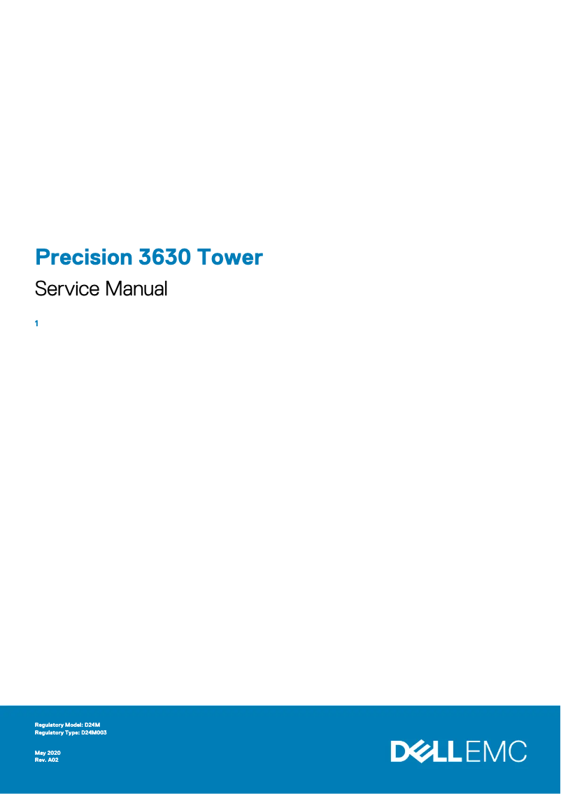 Image de la première page du manuel de l'appareil Precision 3630 Tower