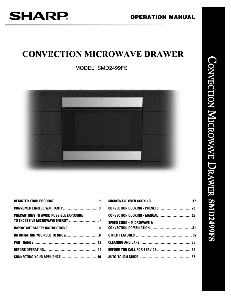 Page 1 de la notice Manuel utilisateur Sharp SMD2499FS