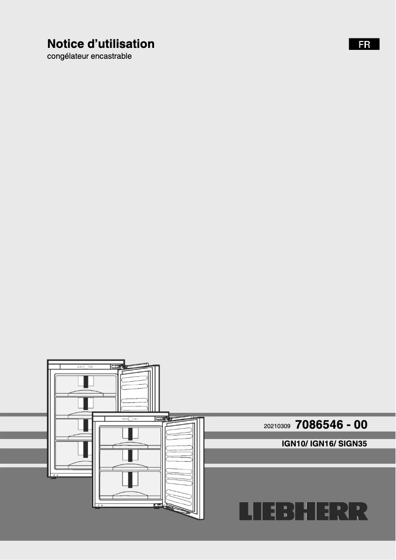 Image de la première page du manuel de l'appareil IGN 1624 Comfort NoFrost