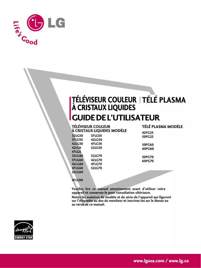 Página 1 del manual Manual de usuario LG 50PG25