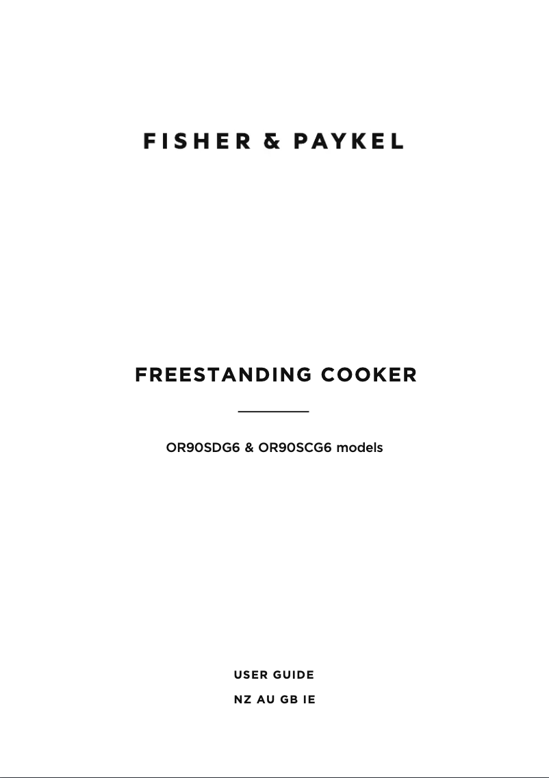 Page n°1 - Manuel utilisateur Fisher & Paykel OR90SCG6B1