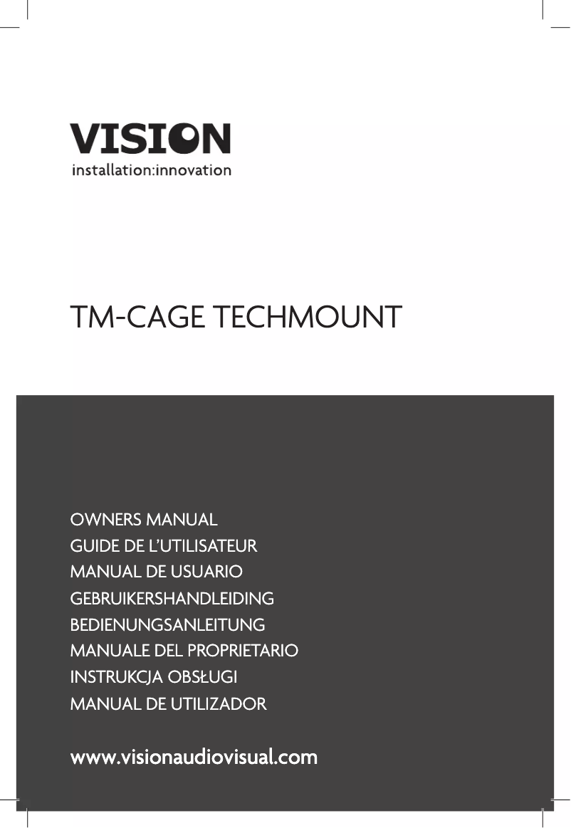Page n°1 - Manuel utilisateur Vision TM-CAGE80
