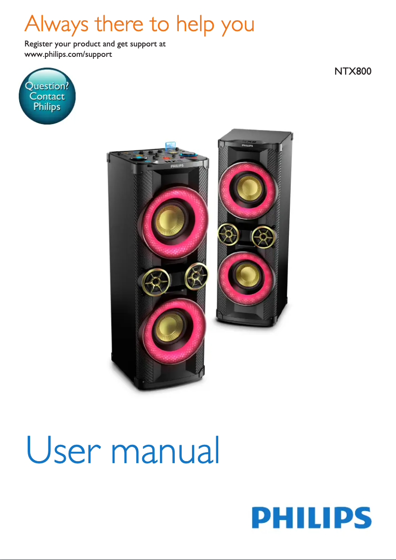 Page n°1 - Manuel utilisateur Philips NTX800X