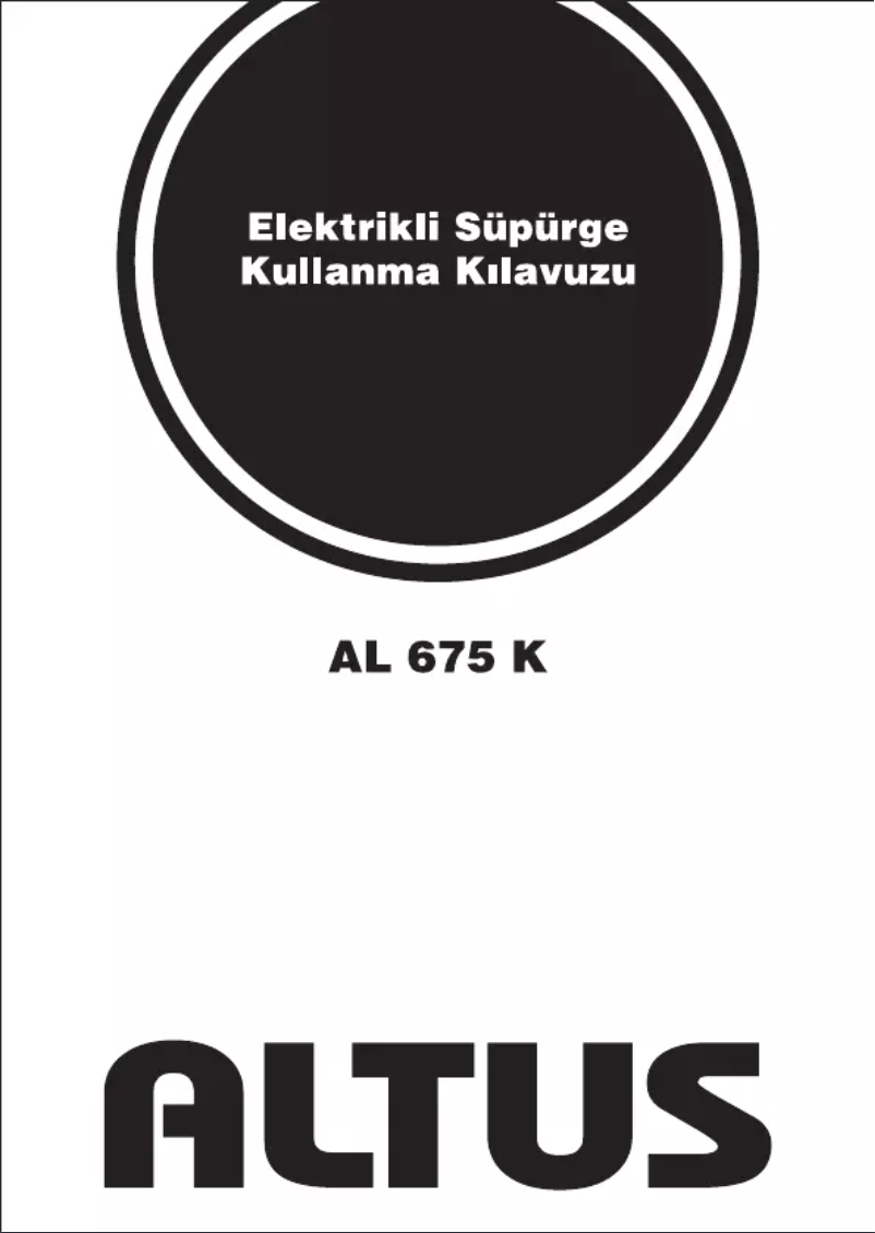 Page n°1 - Manuel utilisateur Altus AL 675 K