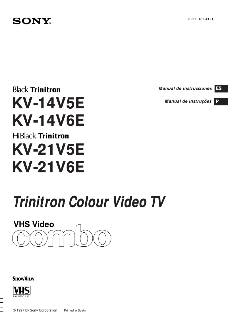 Page 1 de la notice Manuel utilisateur Sony KV-14V6E