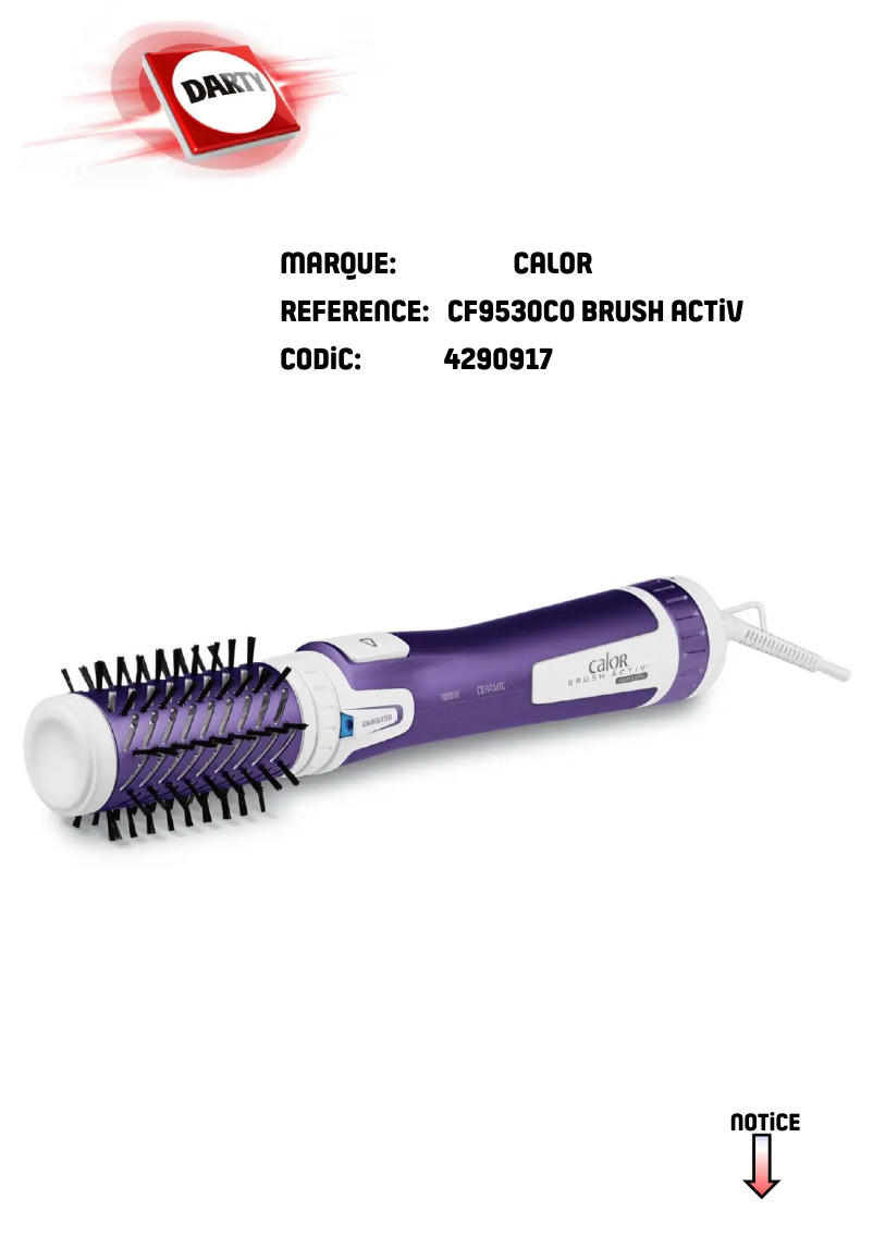 Page n°1 - Manuel utilisateur Calor CF9530C0