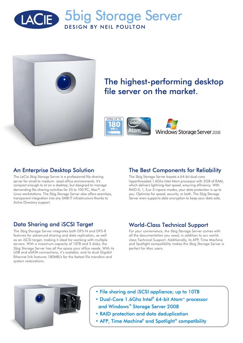 Página 1 del manual Ficha técnica LaCie 5big Storage Server