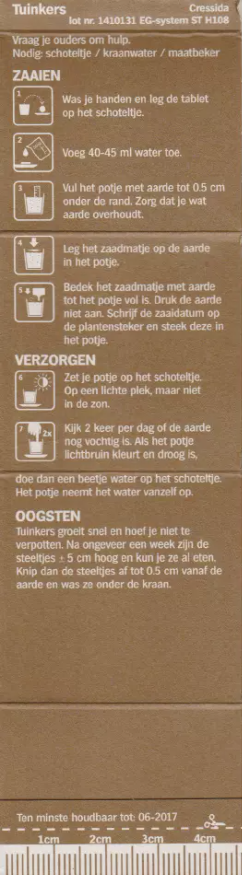 Page n°1 - Manuel utilisateur Albert Heijn Moestuintje Tuinkers