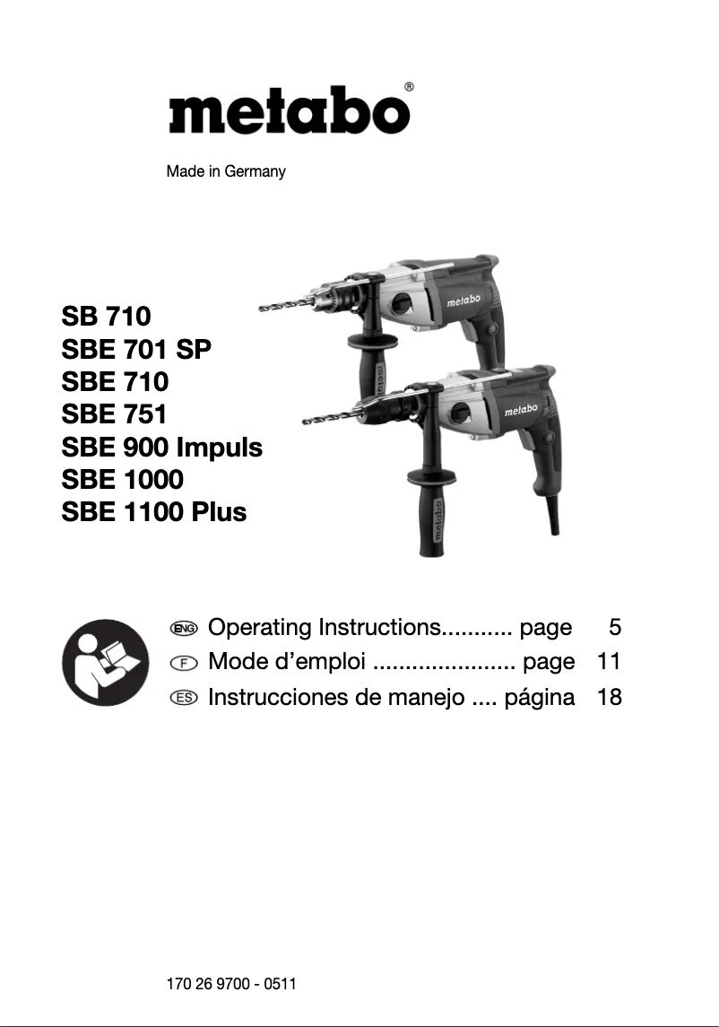 Image de la première page du manuel de l'appareil SBE 1100 Plus
