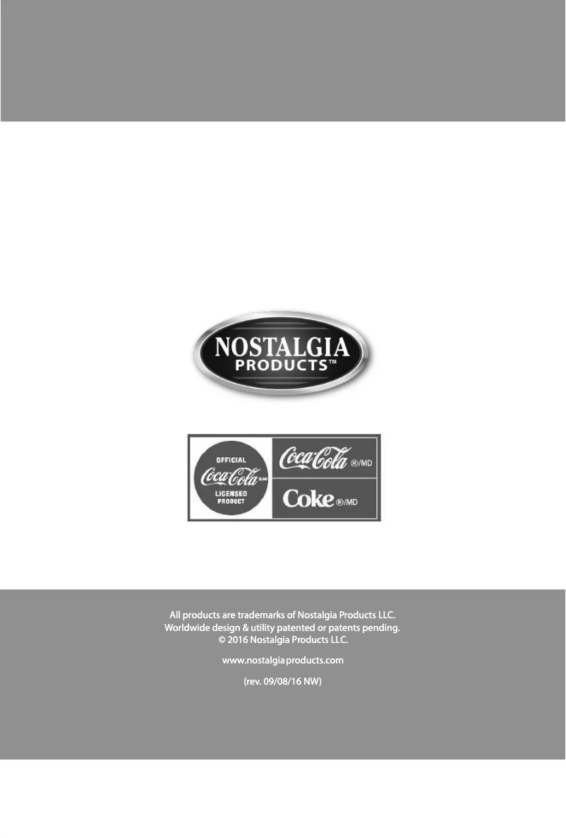 Page 1 de la notice Manuel utilisateur Nostalgia RSM650COKE