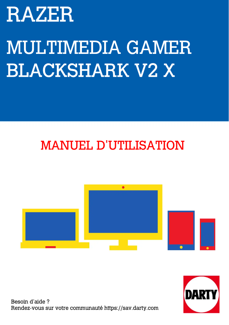 Page 1 de la notice Manuel utilisateur Razer Blackshark V2 X