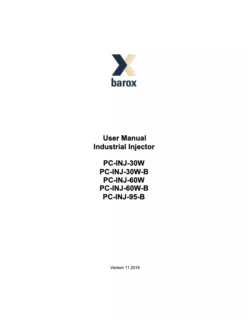 Page n°1 - Manuel utilisateur Barox PC-INJ-60W