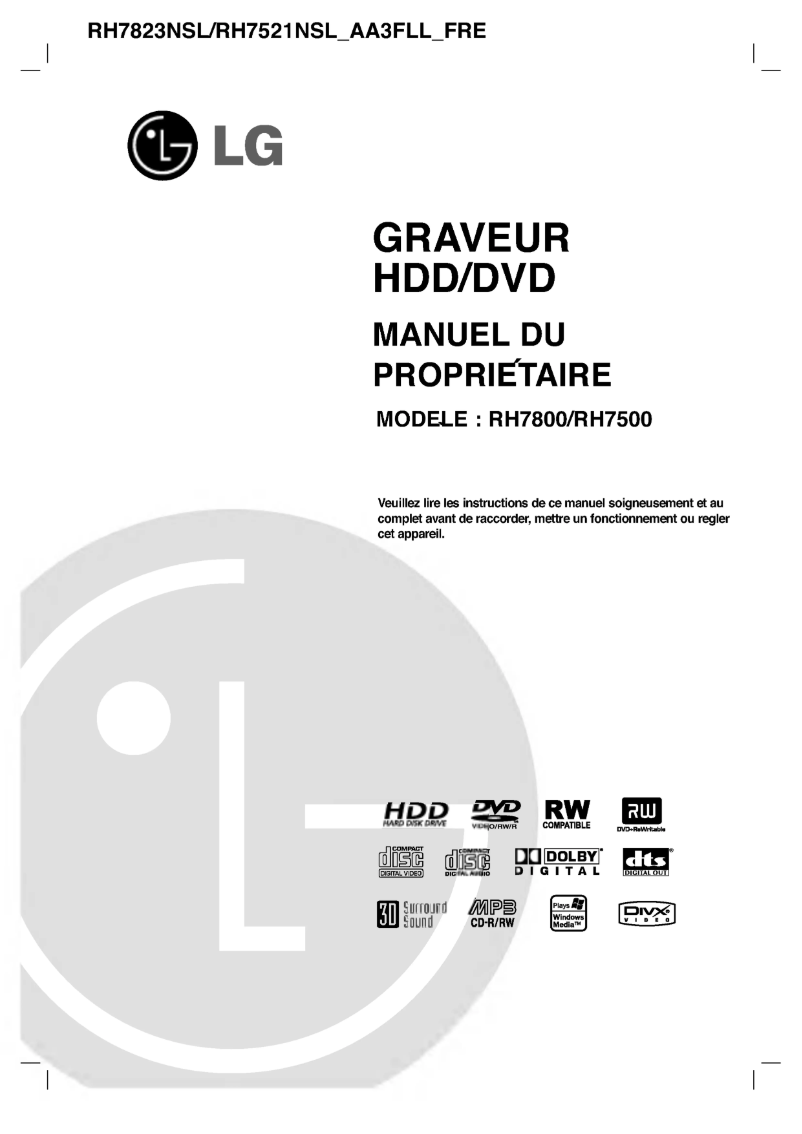 Image de la première page du manuel de l'appareil RH7521NSL