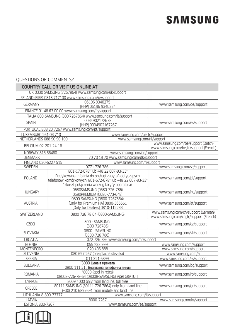 Page 1 de la notice Manuel utilisateur Samsung AR09MSPDPWKNEE