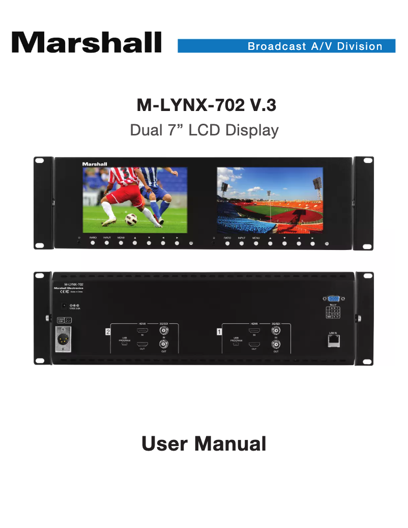 Page 1 de la notice Manuel utilisateur Marshall Electronics M-LYNX-702 V.3