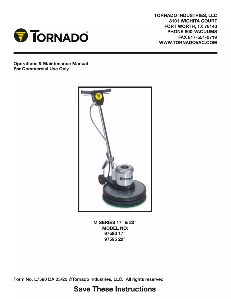 Page n°1 - Manuel utilisateur Tornado 97595