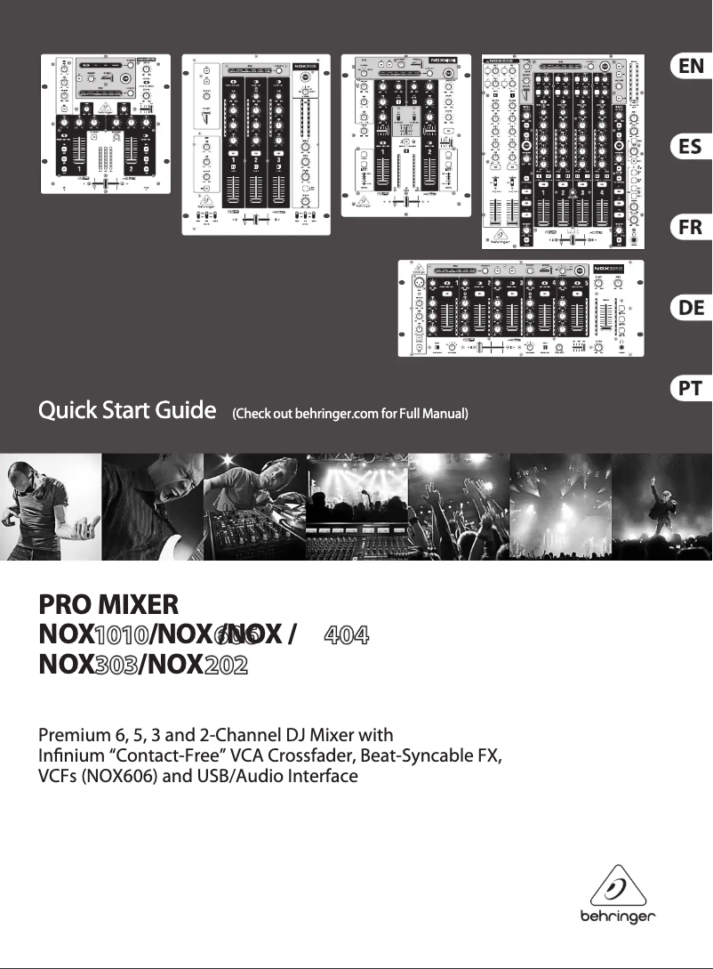 Page 1 de la notice Guide de démarrage rapide Behringer NOX303