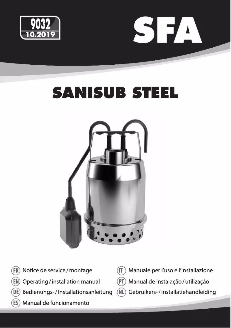 Page n°1 - Manuel utilisateur Sanibroyeur Sanisub Steel