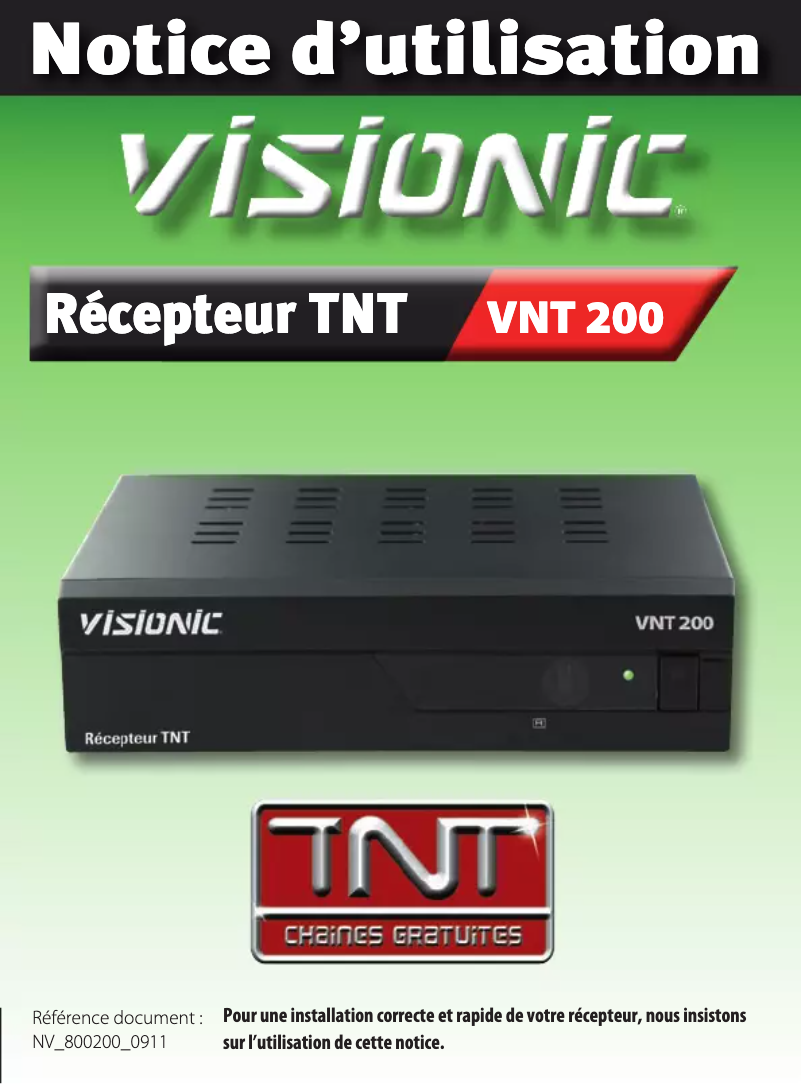 Page n°1 - Manuel utilisateur Visionic VNT 200