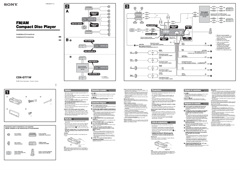 Image de la première page du manuel de l'appareil CDX-GT71W