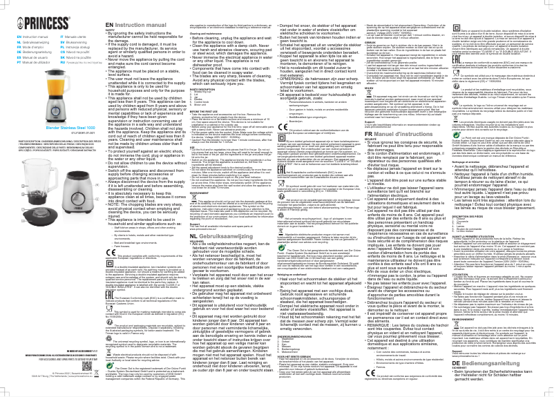 Page 1 de la notice Manuel utilisateur Princess 212091