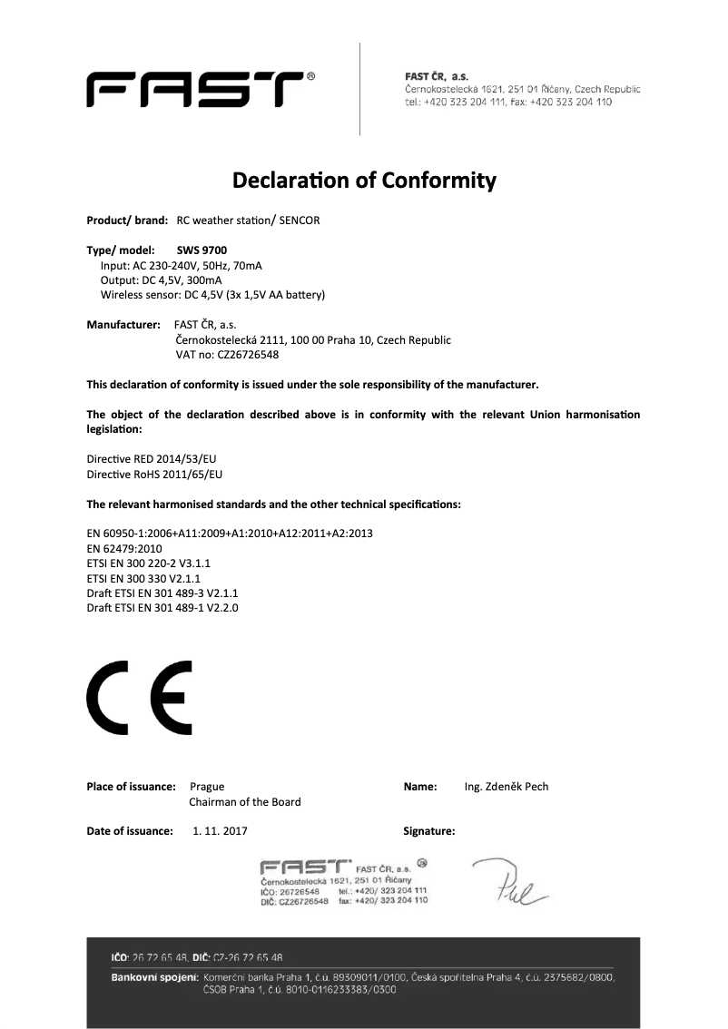Image de la première page du manuel de l'appareil SWS 9700