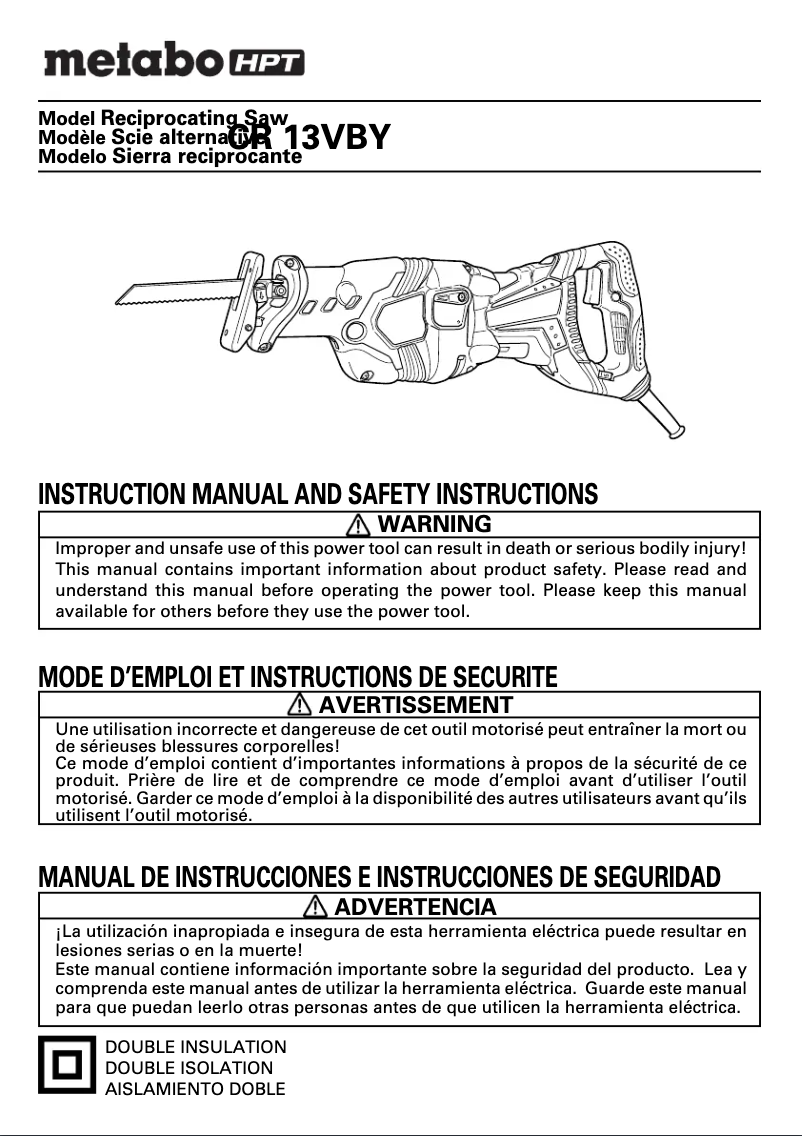 First page image of the manual for CR 13VBY