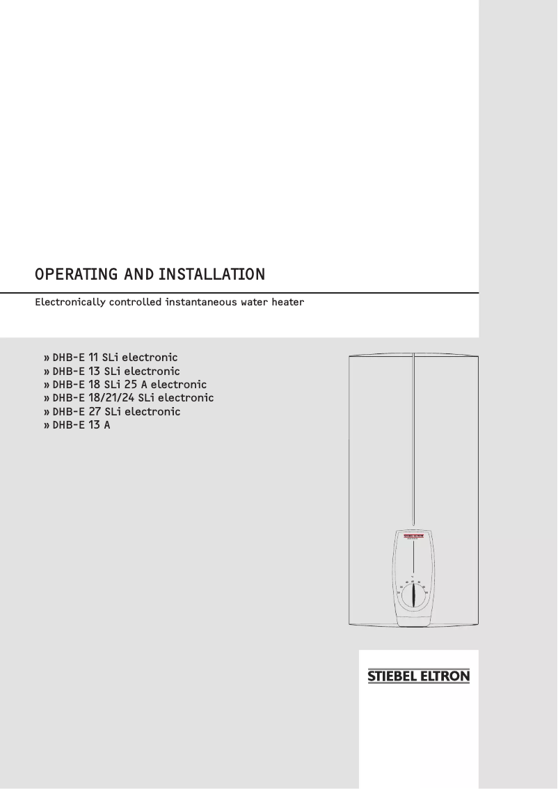 Image de la première page du manuel de l'appareil DHB-E 13 A