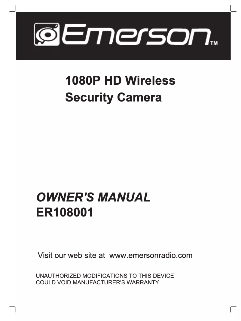 Page n°1 - Manuel utilisateur Emerson ER108001