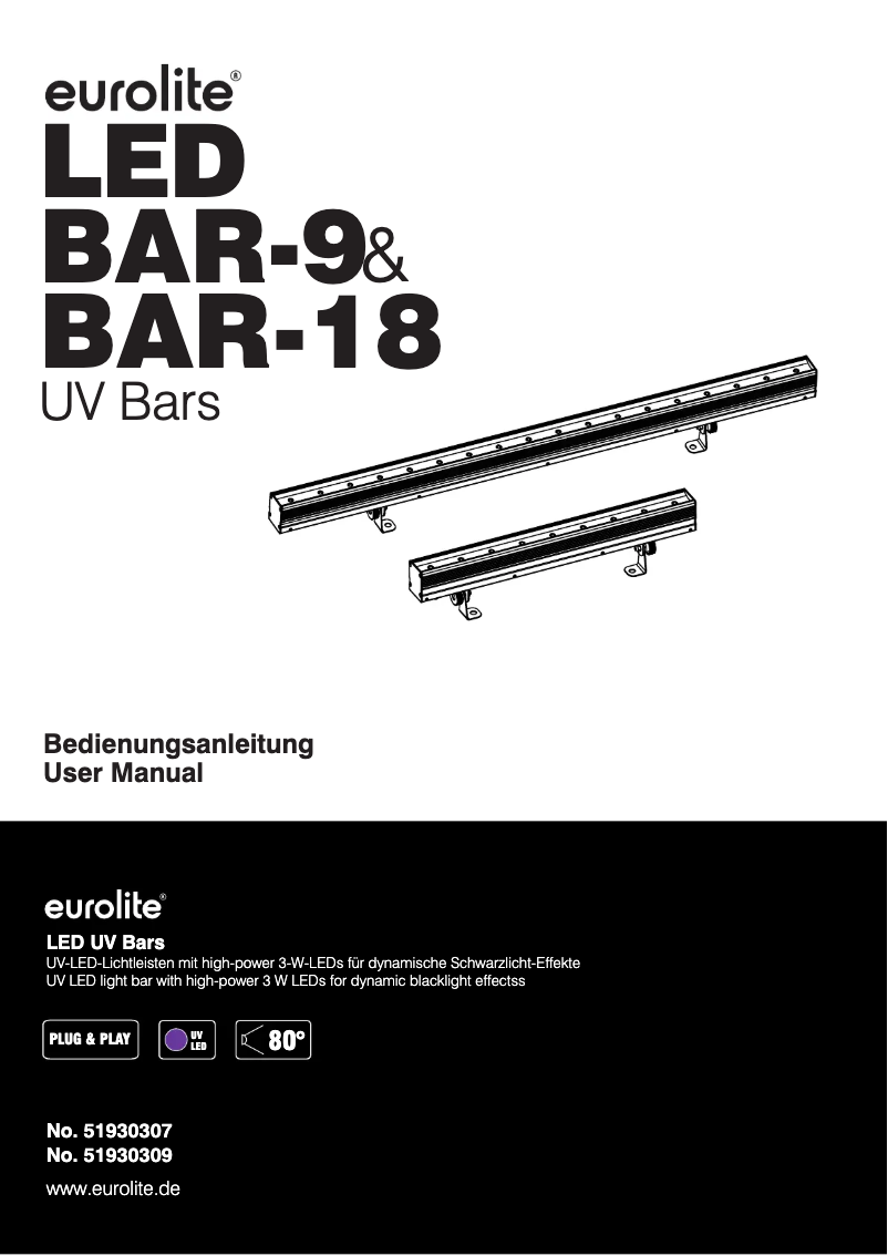 Page 1 of the manual User Manual Eurolite LED BAR-9