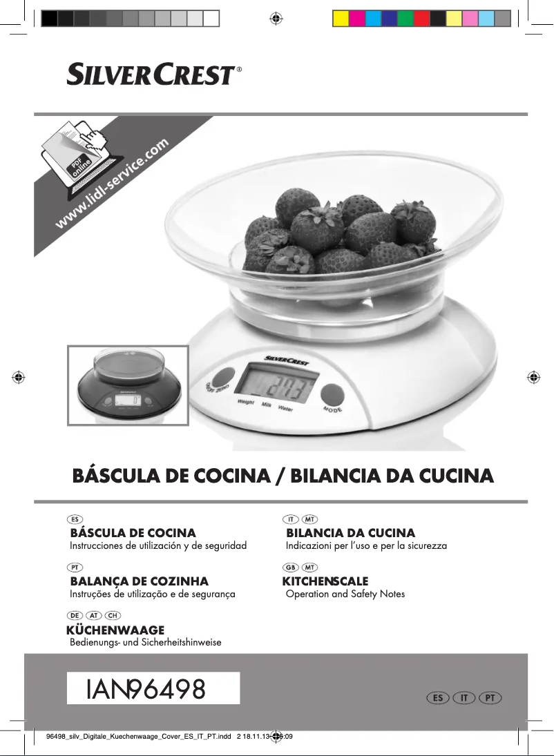 Page n°1 - Manuel utilisateur SilverCrest IAN 96498