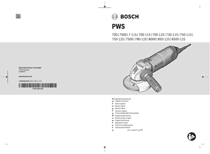 Page n°1 - Manuel utilisateur Bosch PWS 750-125