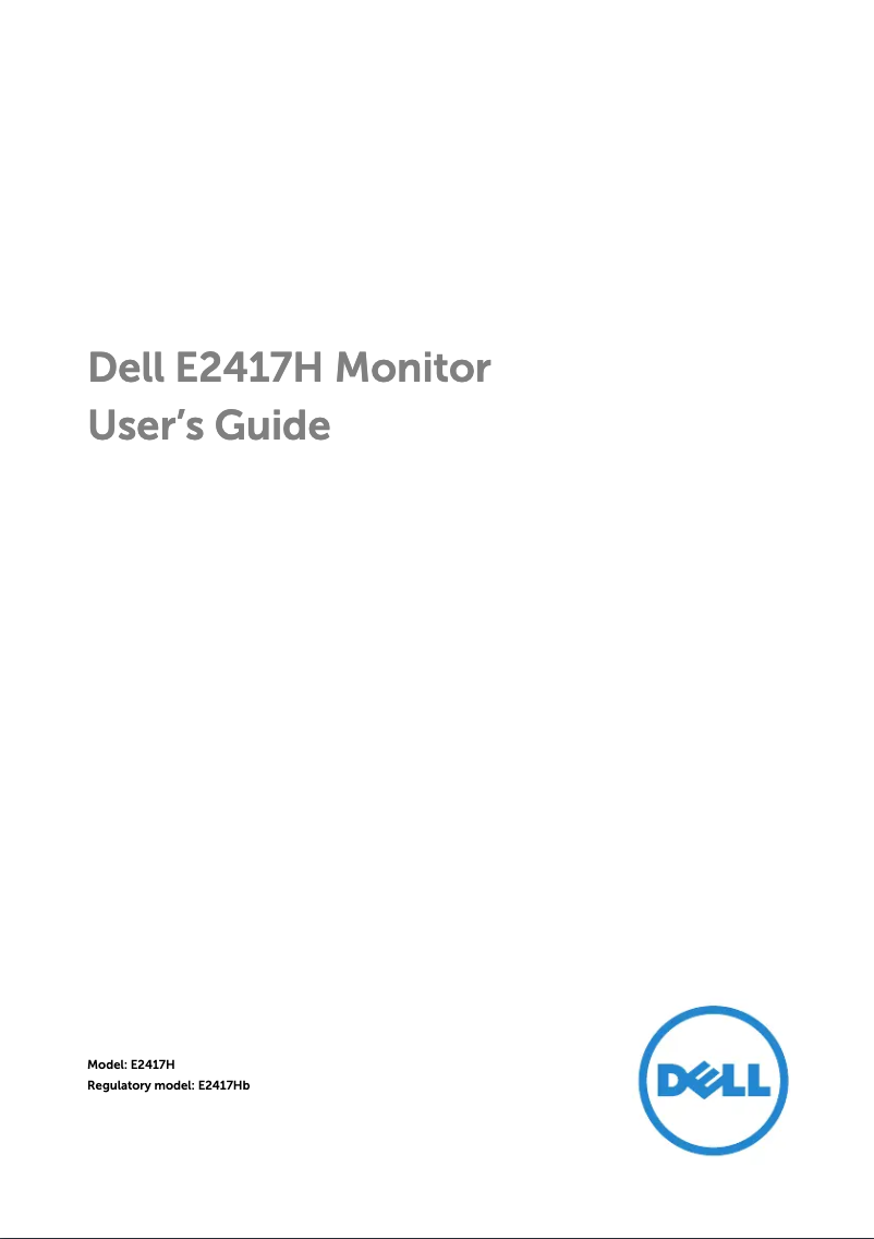Page n°1 - Manuel utilisateur Dell E Series E2417H
