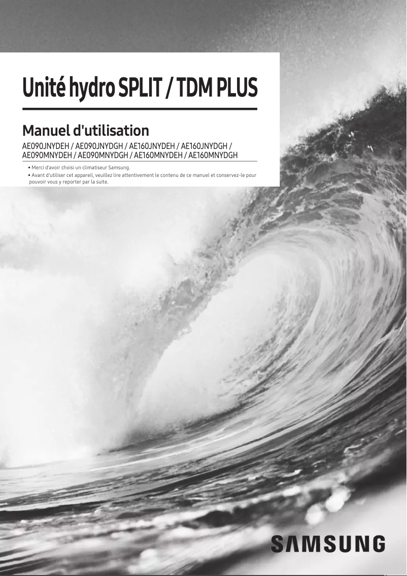 Page 1 de la notice Manuel utilisateur Samsung AE160JNYDEH/EU
