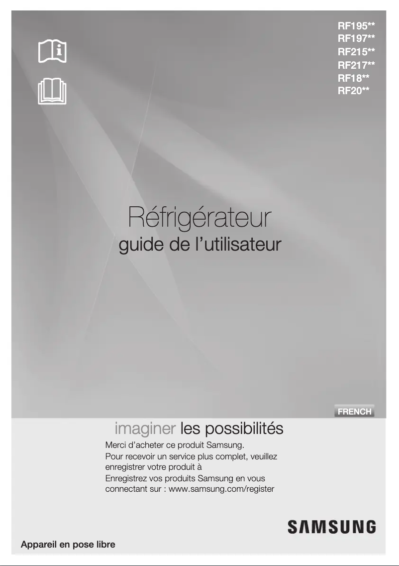 Image de la première page du manuel de l'appareil RF18HFENBSR