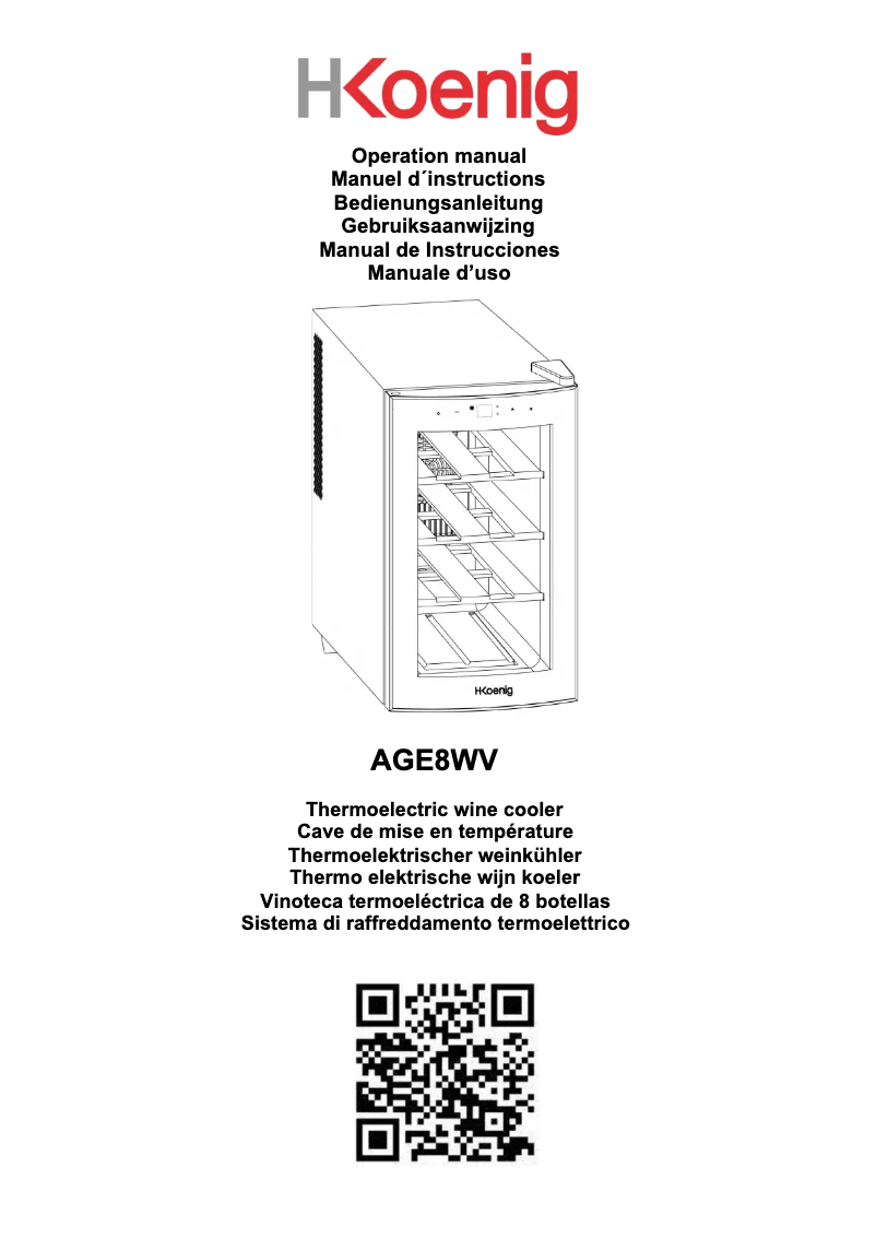 Image de la première page du manuel de l'appareil AGE8WV