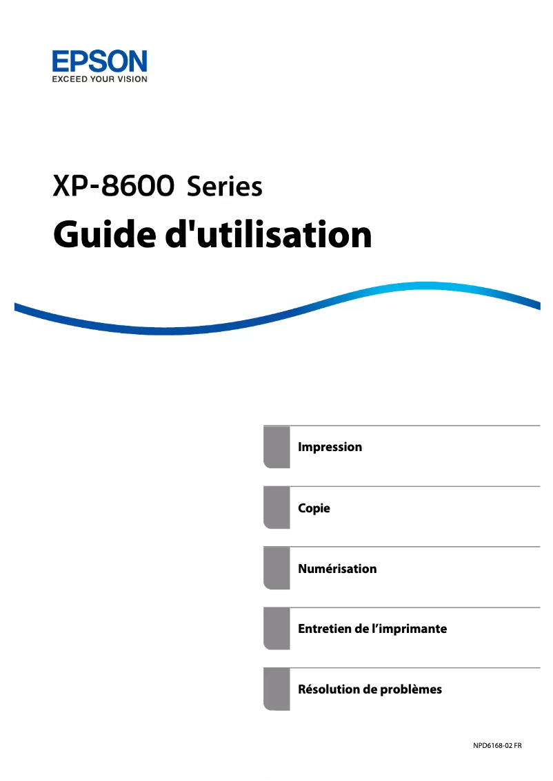 Image de la première page du manuel de l'appareil Expression Photo XP-8600