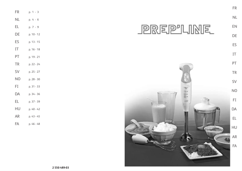 Image de la première page du manuel de l'appareil Prep'Line HB7111