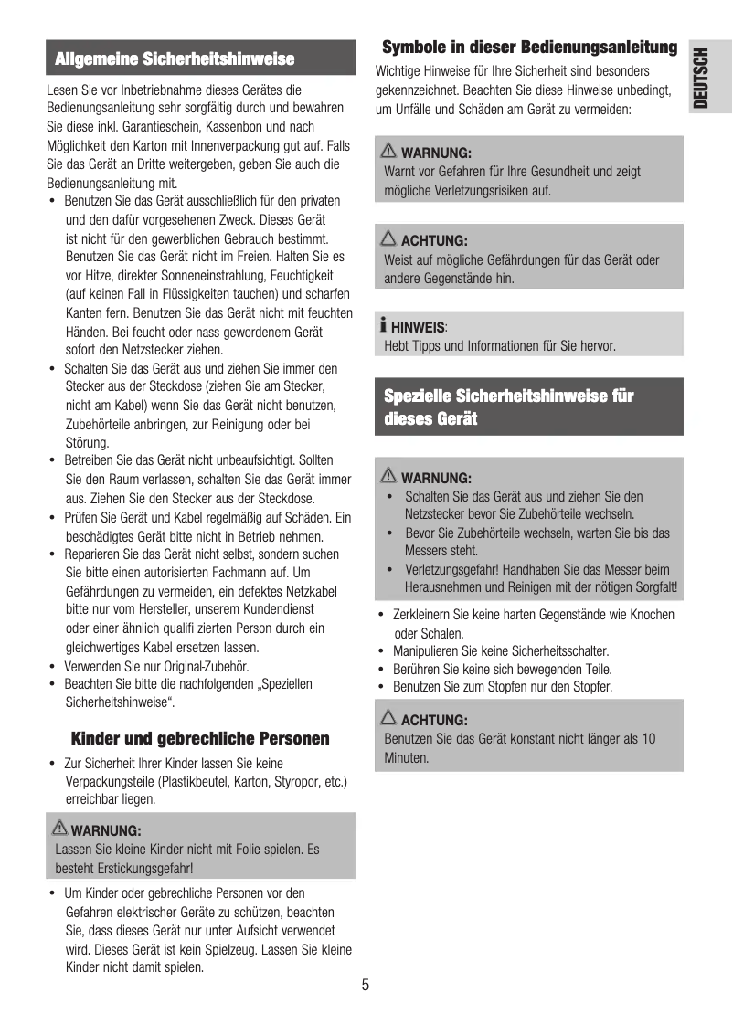 Page 1 de la notice Manuel utilisateur Clatronic FW 3151