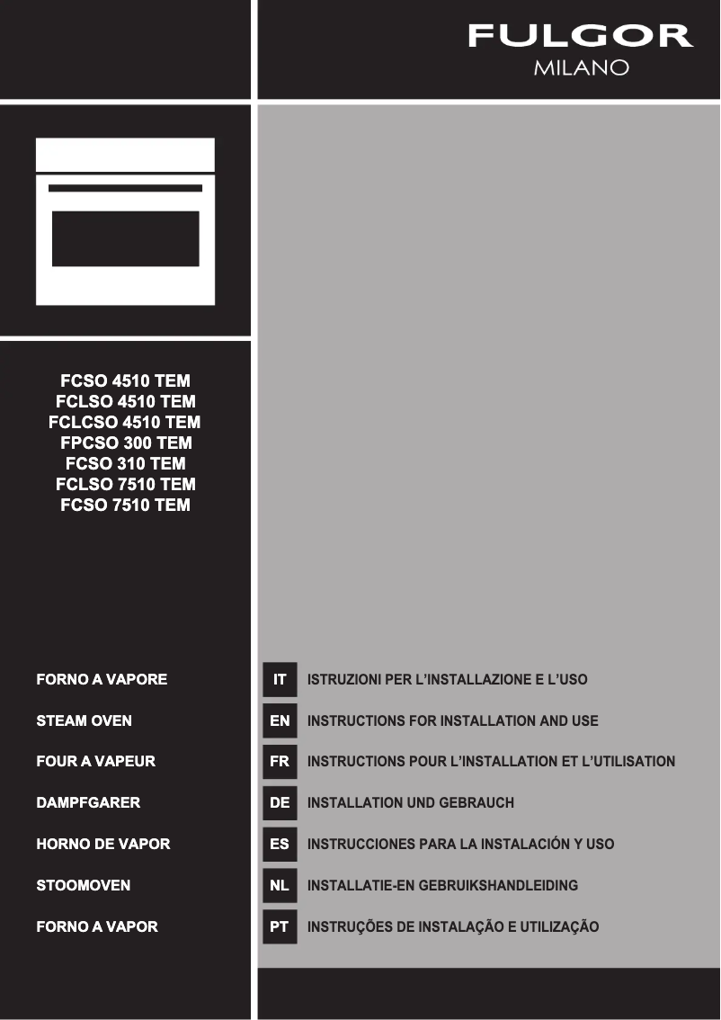 Page n°1 - Manuel utilisateur Fulgor Milano FCSO 4510 TEM