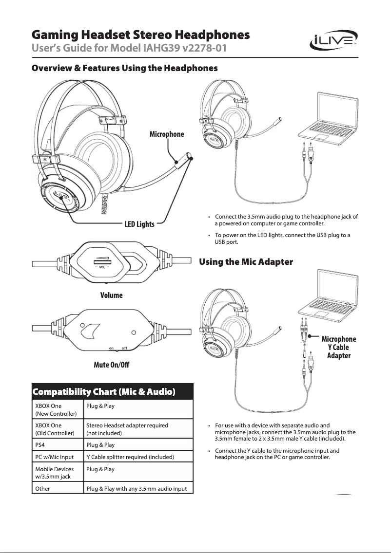Image de la première page du manuel de l'appareil IAHG39B