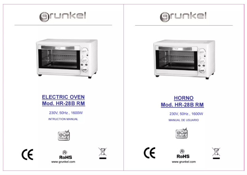 Page 1 de la notice Manuel utilisateur Grunkel HR-28B RM